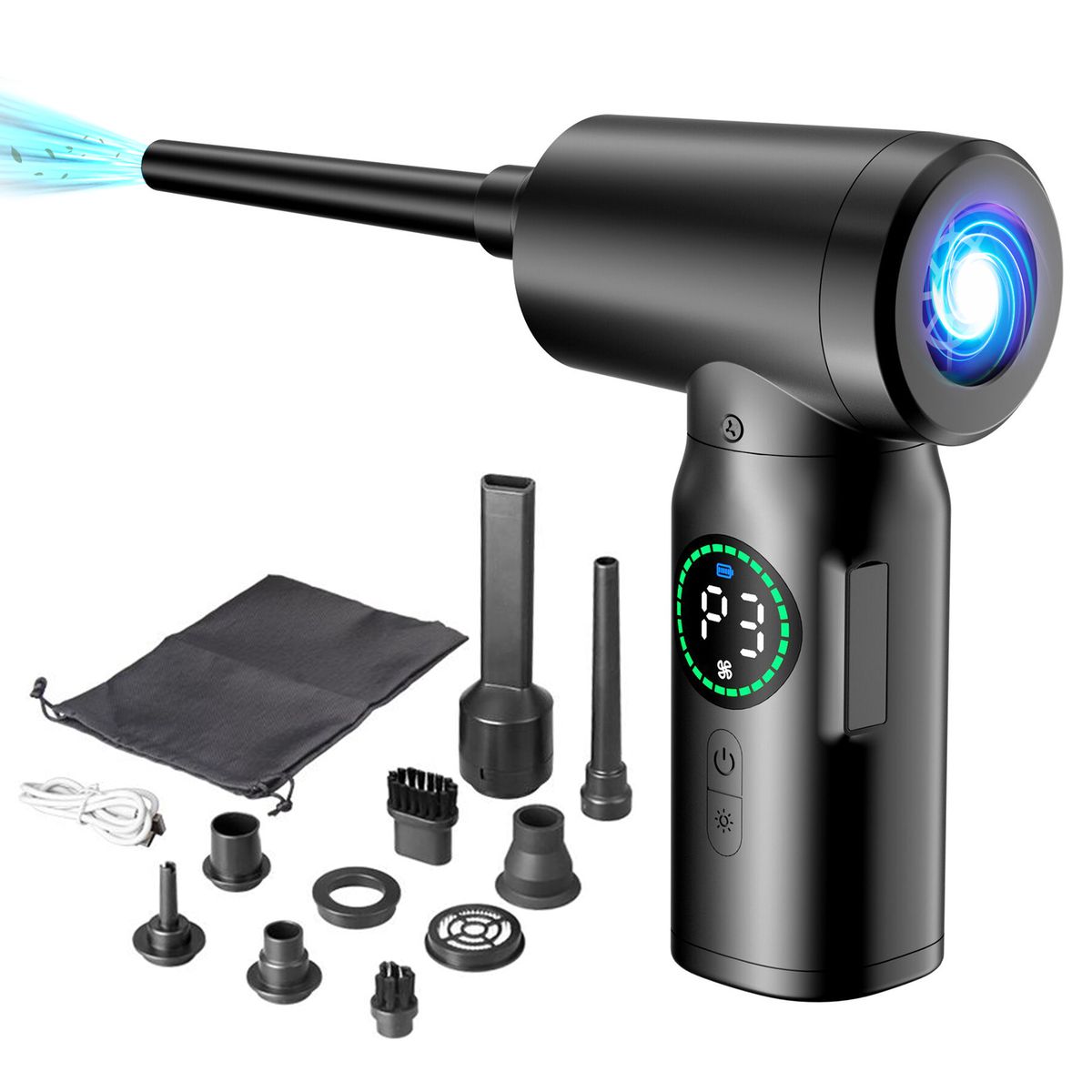 2-in-1 Electric Air Duster Inflator 50000RPM Rechargeable