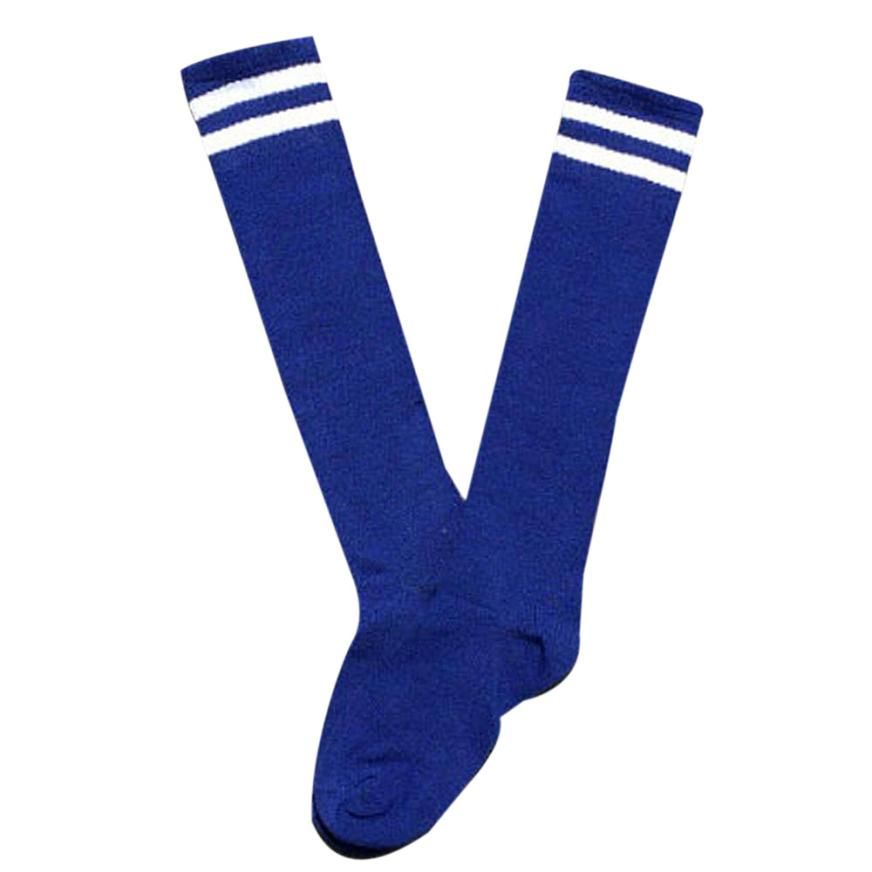 (aldult-Blue)Children Sport Football Soccer Long Socks Over Knee High Sock For Boys Girls Base SMA