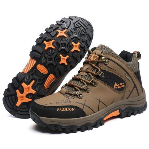 Mens Outdoors Wear-resisting Shoes Males Non-slip Climbing Shoes Brown