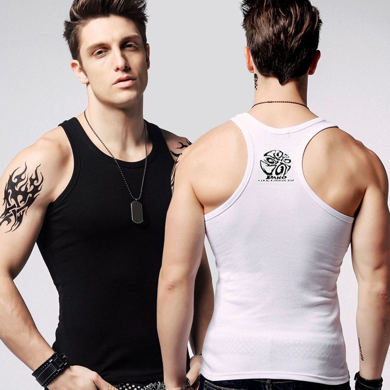2-in-1 Premium Singlet Men's (UnderWear) - Black/White