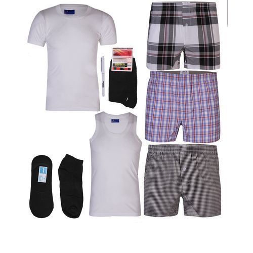 3 Singlet,3 Boxer,3 Socks, 3 Round Neck