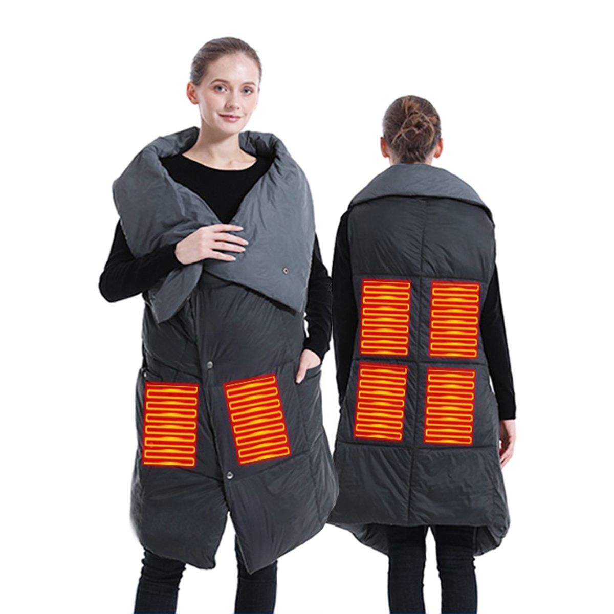 Dual Purpose Wearable USB Heated Blanket Electric Heating