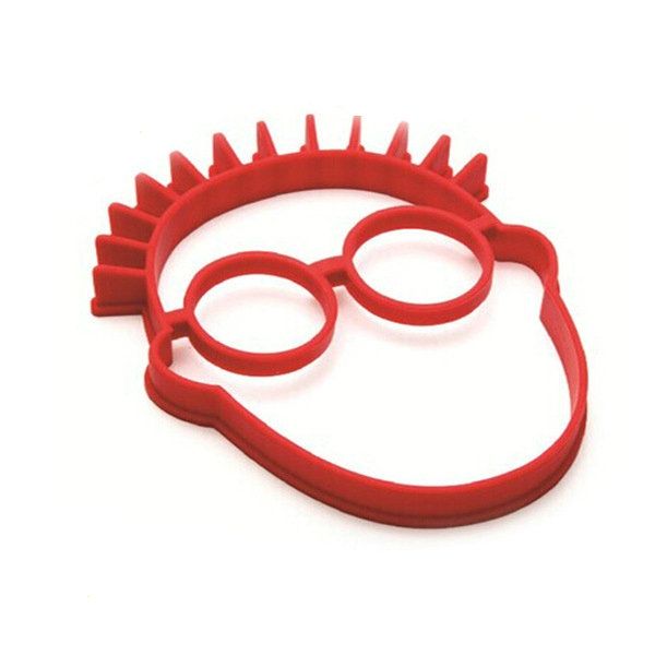 Silicone Breakfast Egg Mold Ring, Red Smile Face Egg Shaper