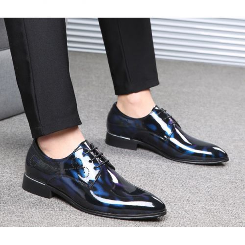 Men's Lace-up PU Leather Shoes Pointed Business Formal Shoes