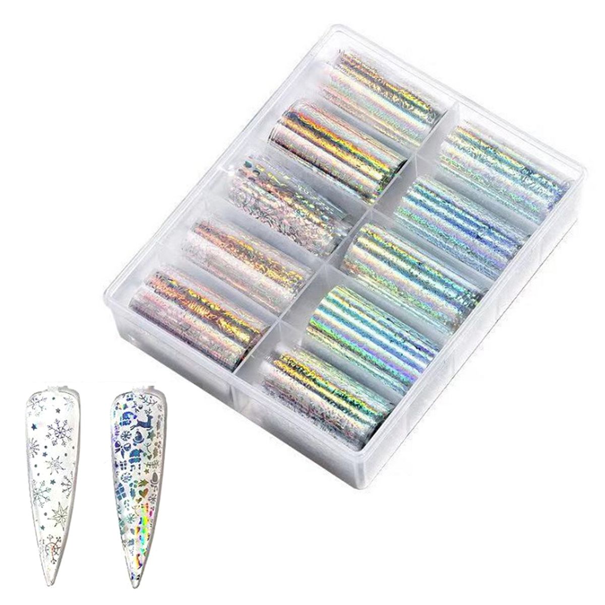 10Pcs/Pack Nail Foil Transfer Sticker Christmas Hallowmas