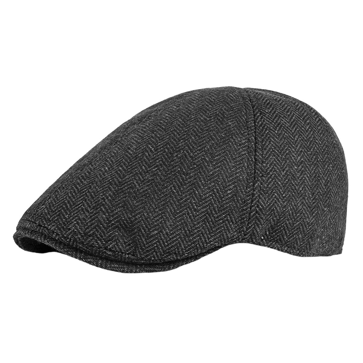 Men Beret Hat English Style Newsboy Hat Black