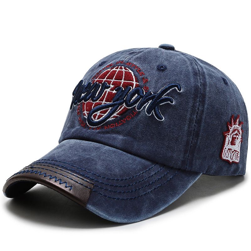 Unisex NY Royal Blue Patterned Baseball Face Cap -Royal Blue