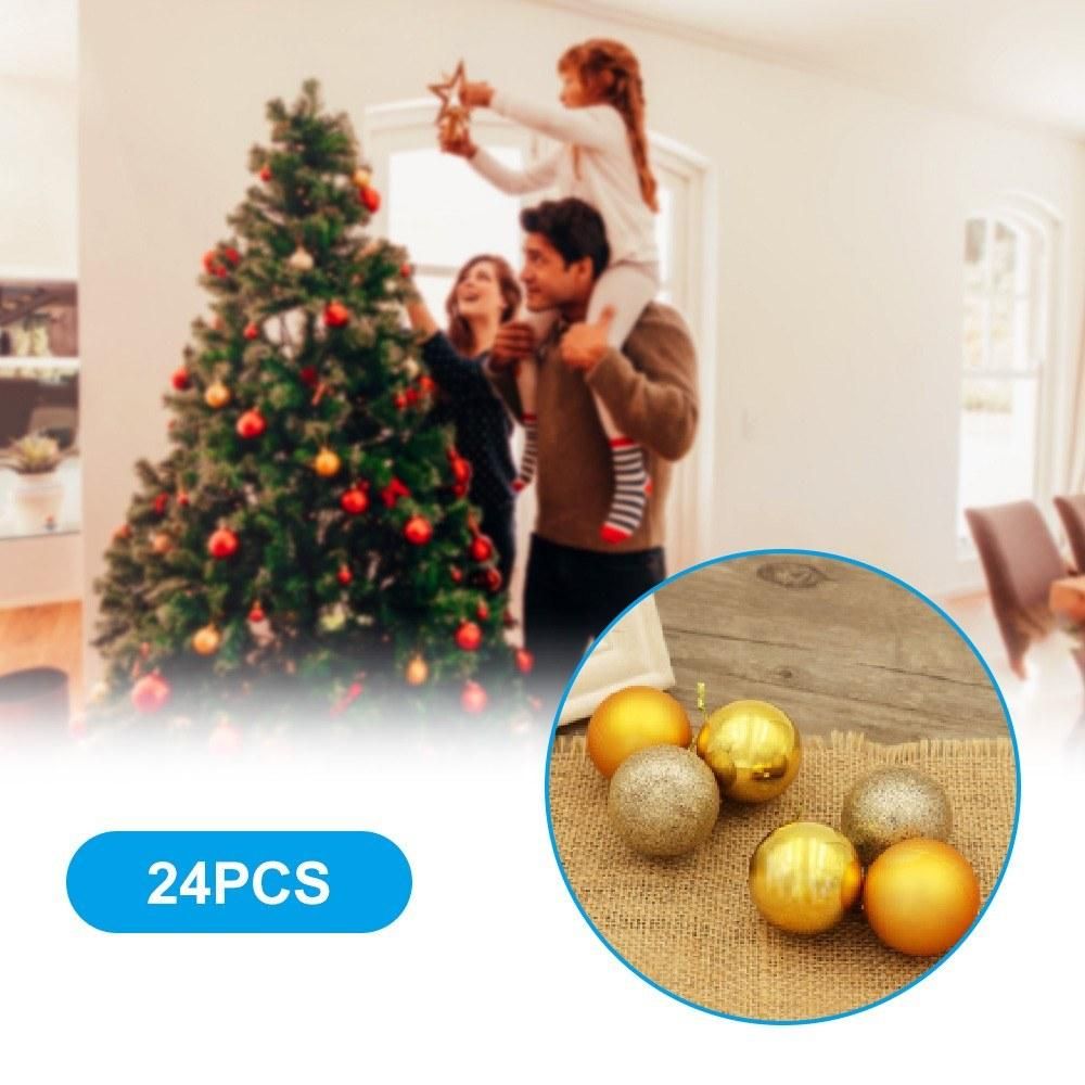 Christmas Matte/ Shining/ Painted Hanging Ball 3cm 24PCS for Xmas Ornaments Christmas Tree Decoration Deco Home Party Daily Use Present Gift Festival Holiday Housewarming Portable