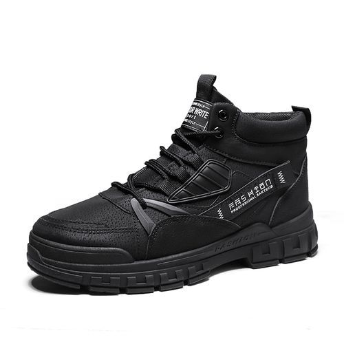 Men Warm Snow Boot Winter Hiking Boots（Black）