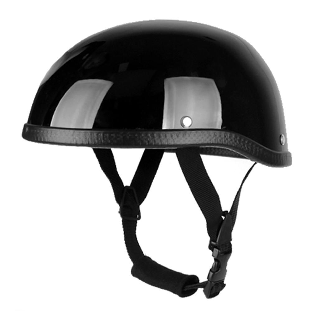 Retro Style Motorcycle Half Helmet ABS+Cotton Plastic Cap- Bright Black for Motorcyclist Biker Ridder(One Size)Universal Washable