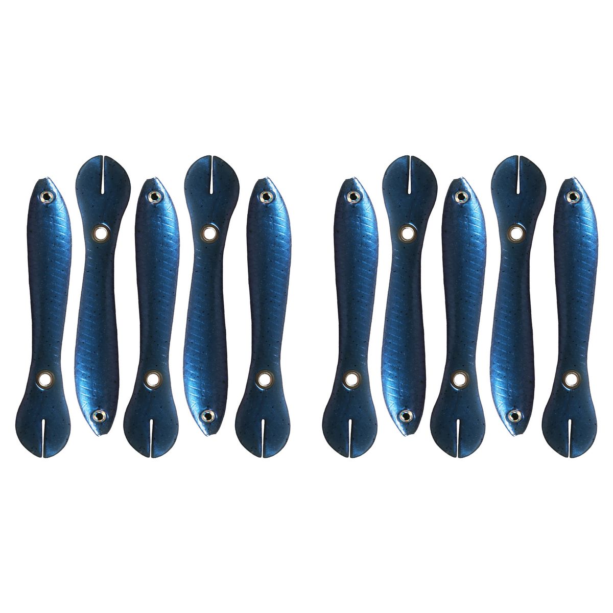10Pcs?10cm/6g?Loach Shape?3D Fish Eyes?Fake-Dark Blue