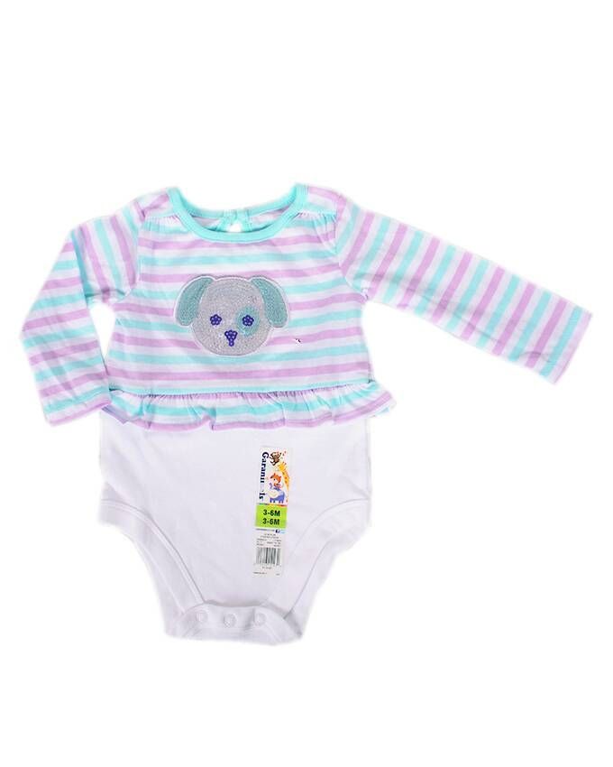 Girls All Over Sequin Bear Bodysuit - White, Mint Green And Lilac