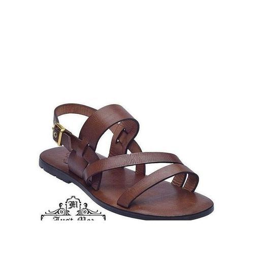 Unique Men's Leather Sandal - Brown/Brown