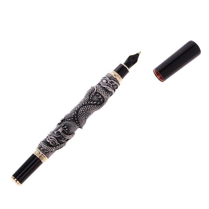 Fountain Pen Jinhao Chinese Dragon /   Bronze Basso-relievo Medium