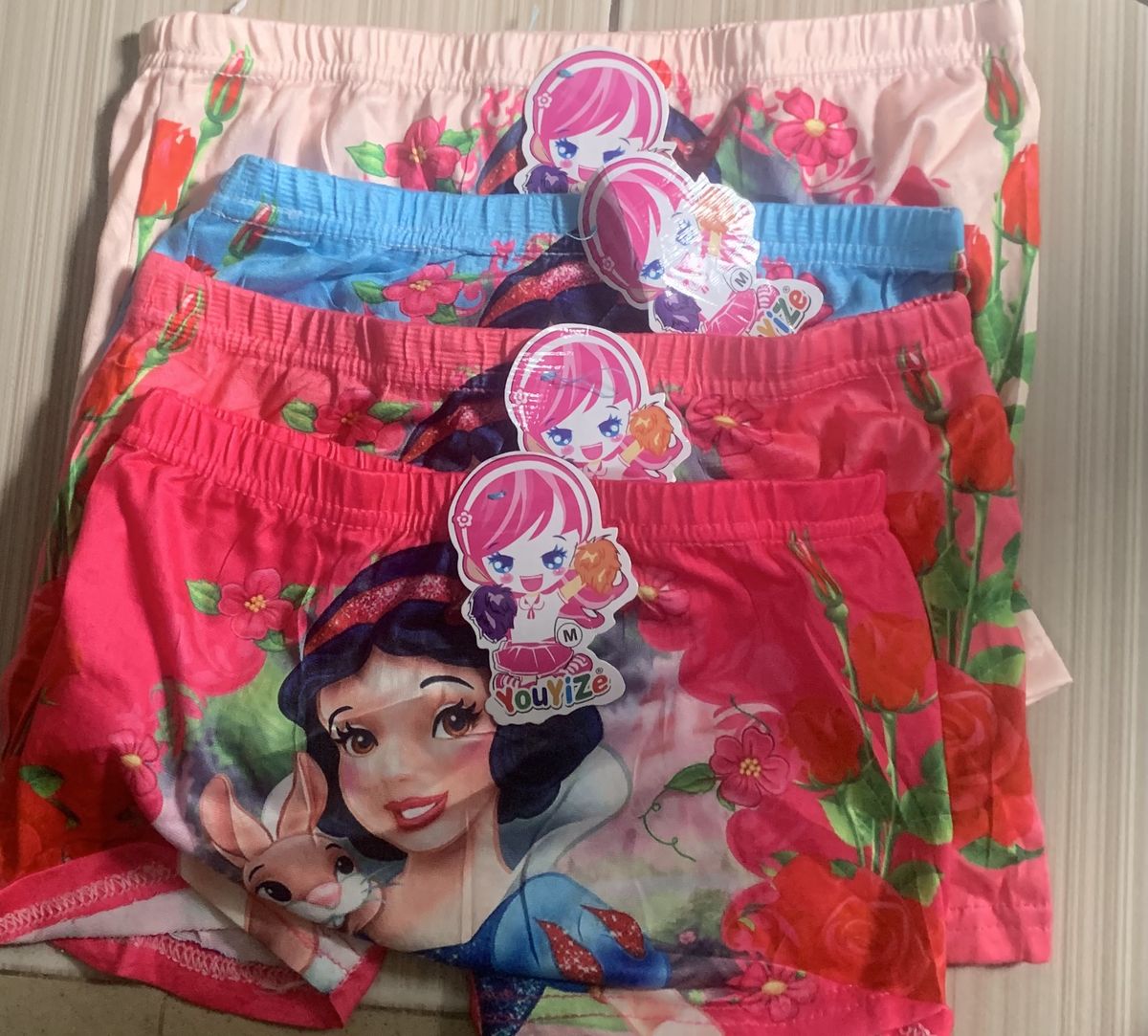 4-Piece Disney Princess Character Girls Boxers