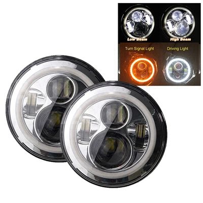 1pcs 7Inch HeadLight Car LED Running Lamp Full Halo Ring An Eyes DRL 12V 24V For Jeep Wrangler Lada