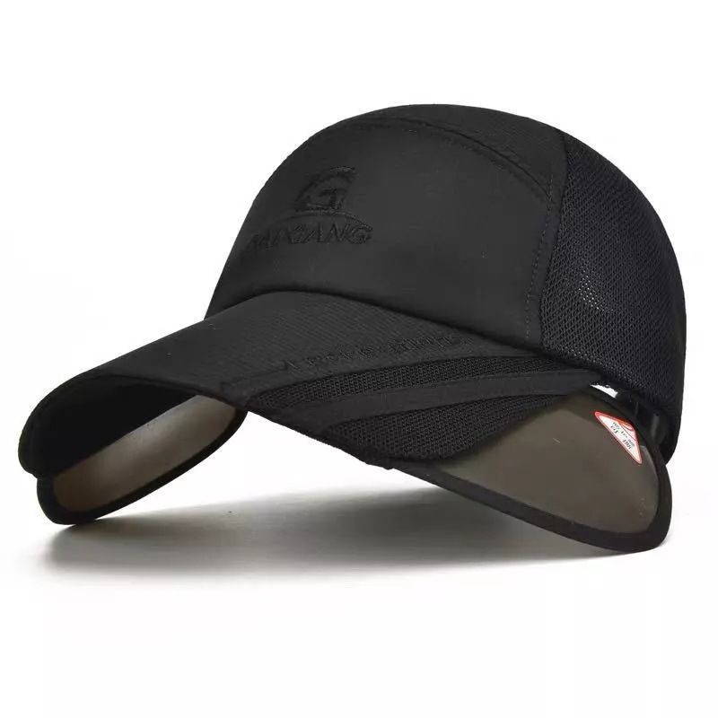Fishing Hat Sun Hat Personty Pull Lens Along The Sun Hat Men And Women All-match Casual Baseball Cap Black
