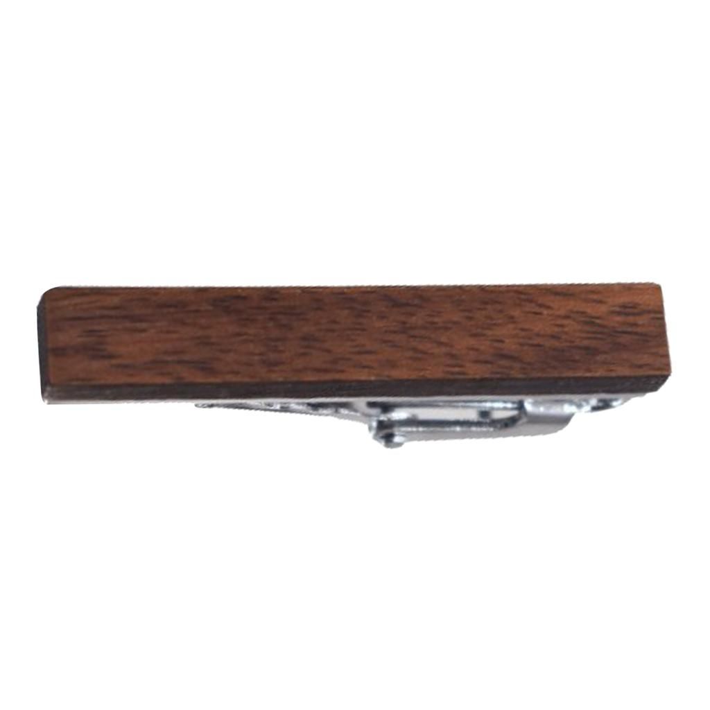Mens Simple Wood Tie Clip Copper Fashion Necktie Clasp Tie