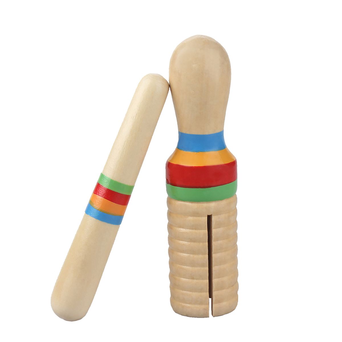 Colorful Wooden Crow Sounder Wood Guiro Kids Children