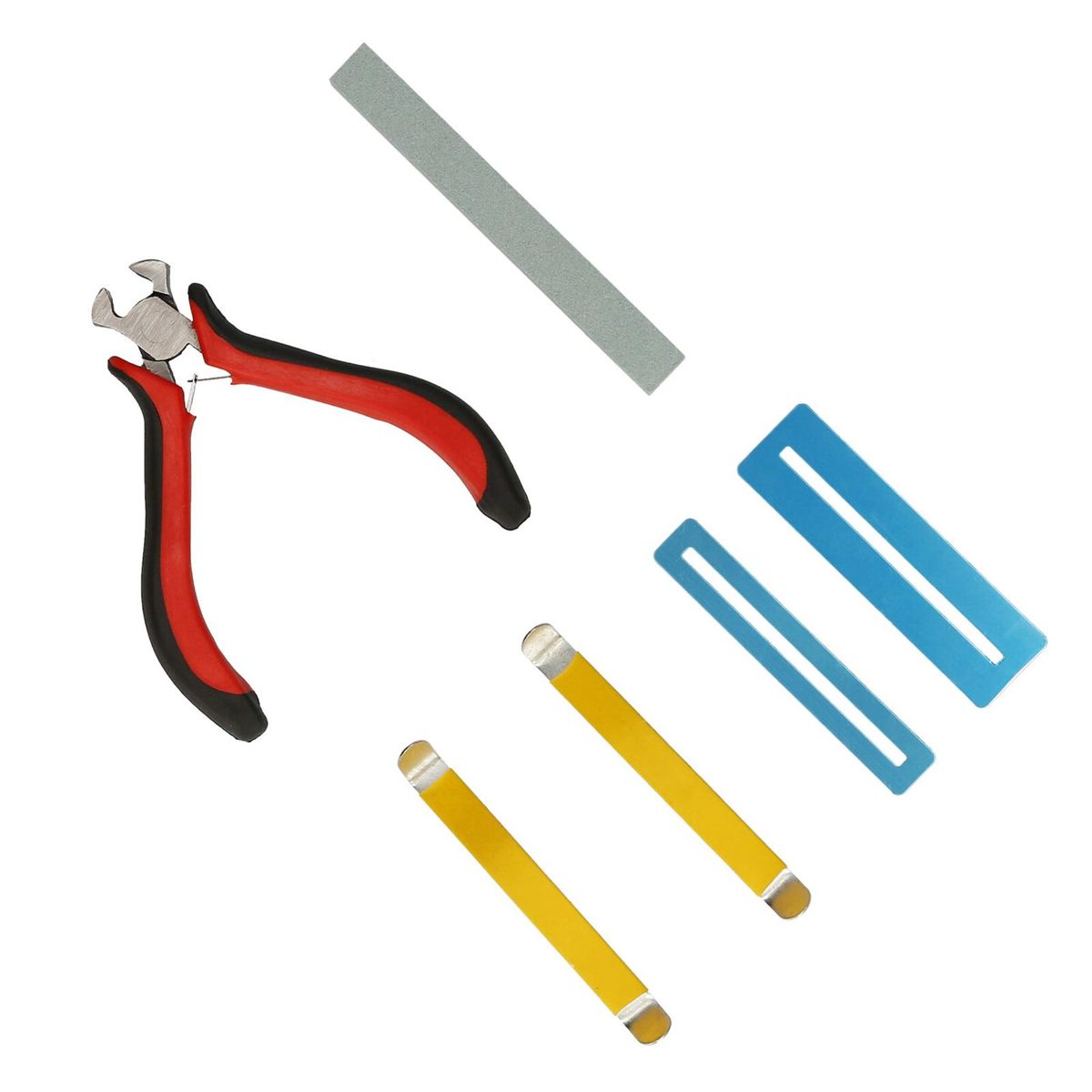 6Pcs Guitar Tools Kit Repair Maintenance Tool for Guitar Bass Luthier 2 String Separators, 2 Fingerboard Protectors, 1 String Cutter Plier, 1 Sanding Stone