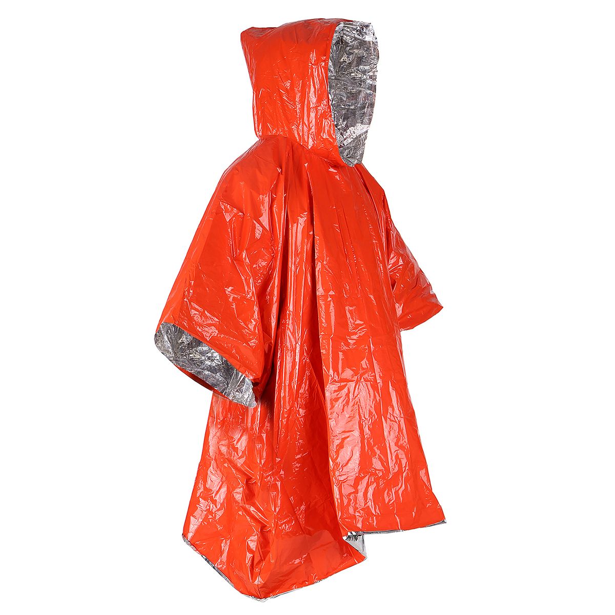 Orange Emergency Raincoat Aluminum Film Disposable Poncho