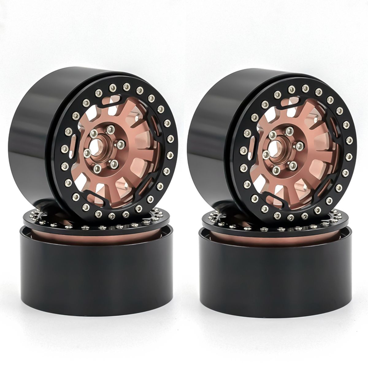 Aluminum Alloy Wheel Rim Beadlock 2.2in Wheel Rims Hub 4pcs