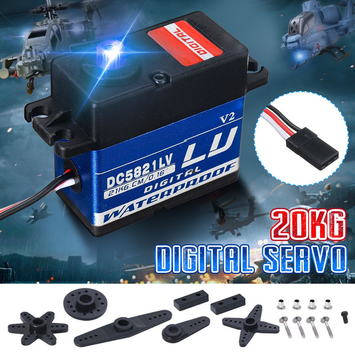 20KG High Torque Digital Servo Metal Gear RC Robot Car Tools