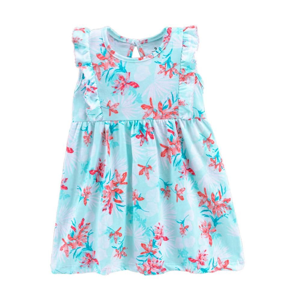 Baby Girl Turquoise Flowery Gown