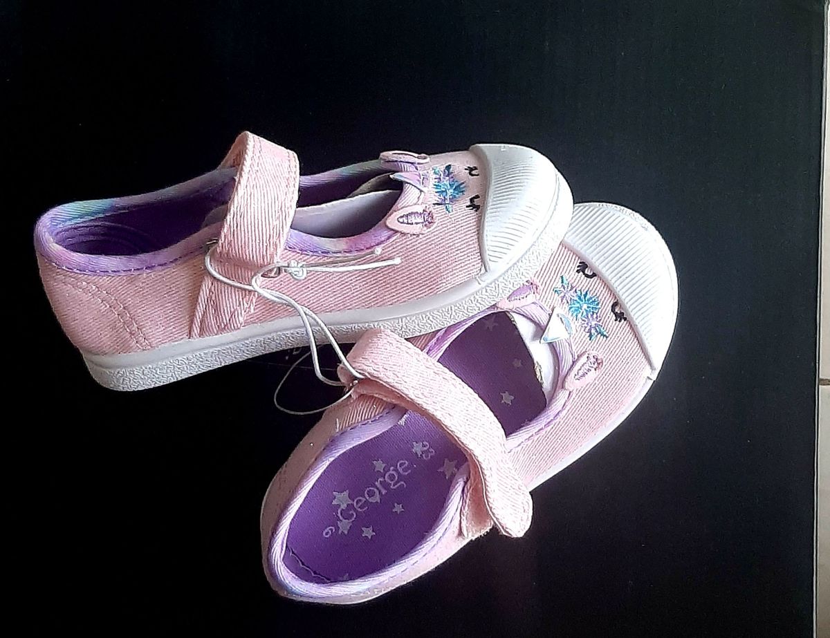Girls Light Pink Shimmer Cat Ear Detail Sneakers
