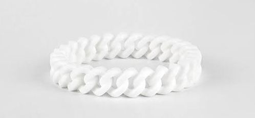 Unique White Rubber Silicon Men's Bracelet