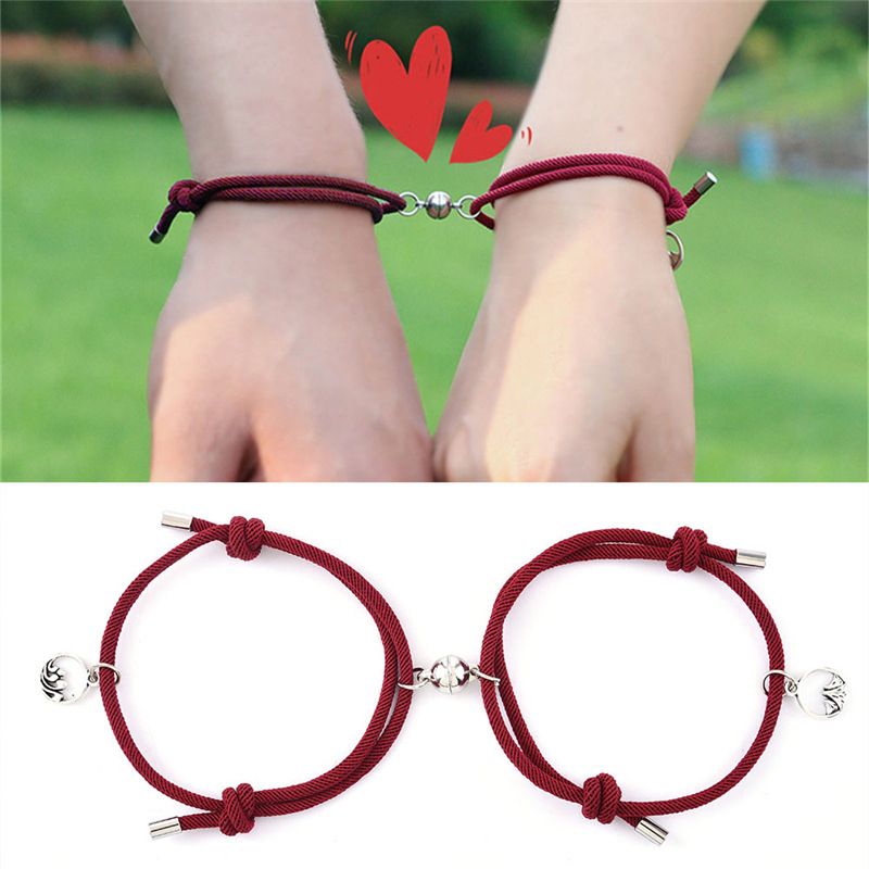 2Pcs/Set Couple Magnetic Bracelets Gift For Best Friends Lovers Valentines