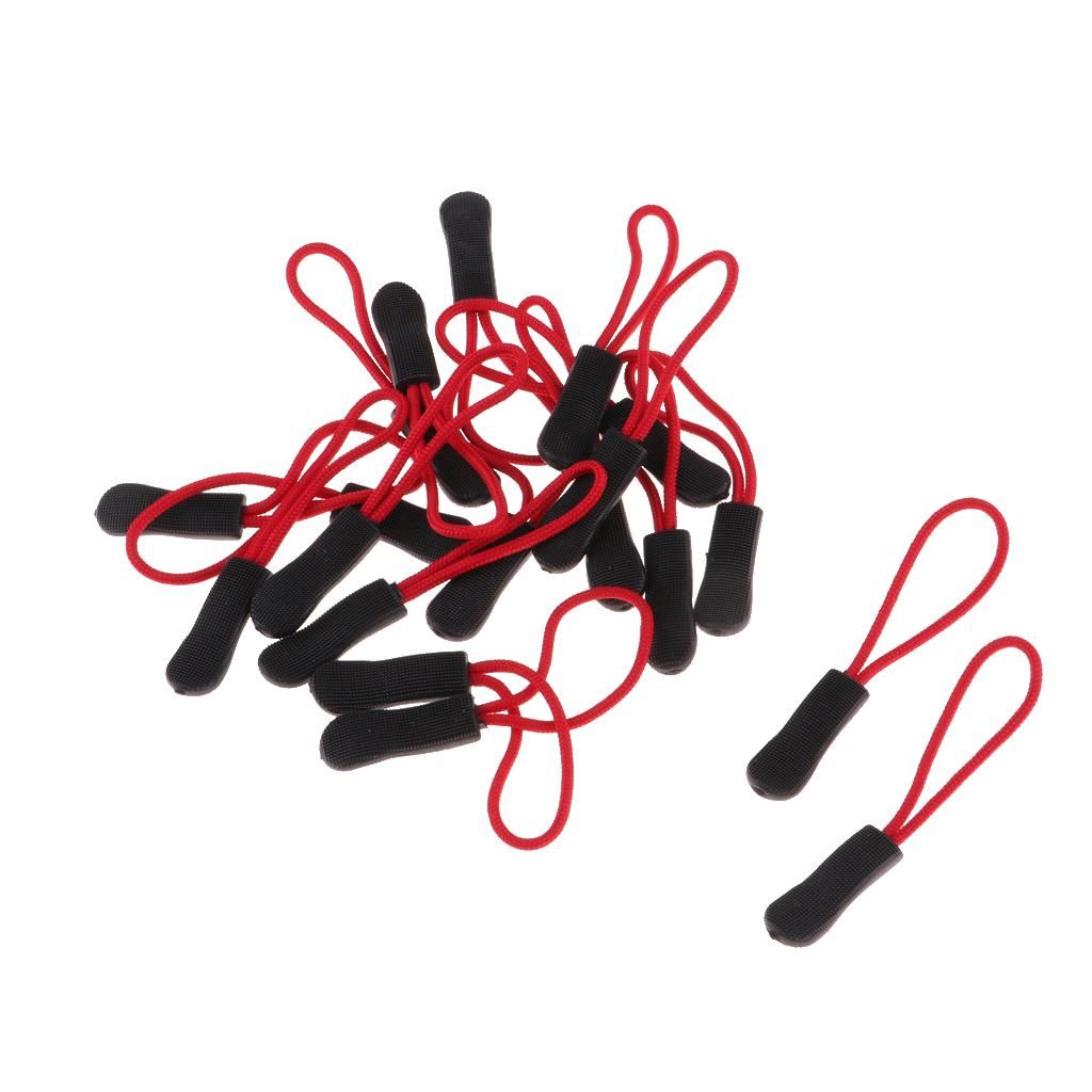 20pcs Zipper Tag Pulls Sturdy Nylon Cord Zipper Color 15