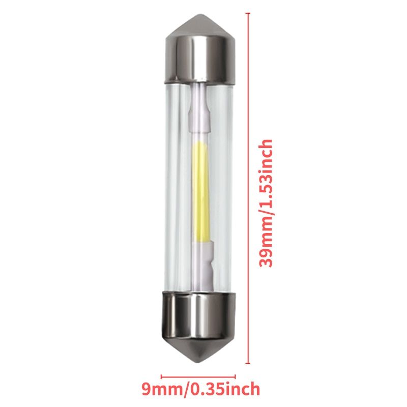 1X GlHousing COB Filament C5W C10W Festoon Door Trunk Led For Car License Plate Light Dome Lamp Bulb 12V 39mm