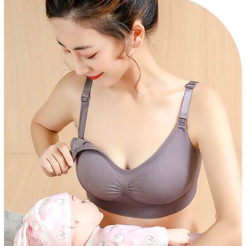 Removable Padded Breathable Feeding Bras Seamless Maternity Nursing Bra
