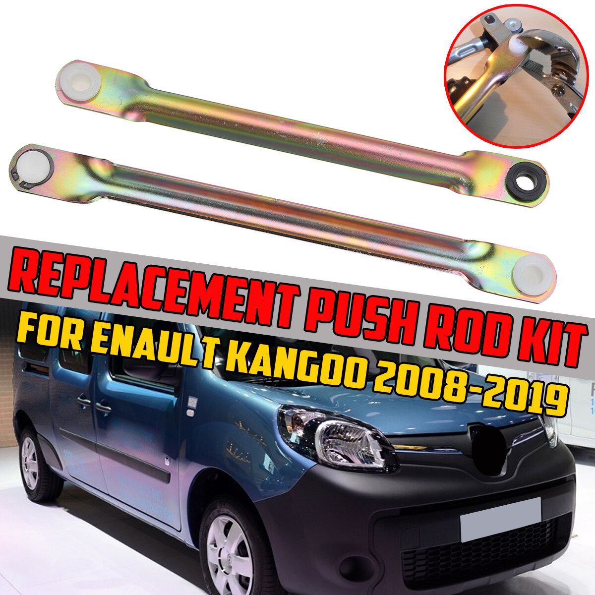 Replacement Wiper Motor Linkage Push Rod Set Kit For Renault Kangoo 2008-2019