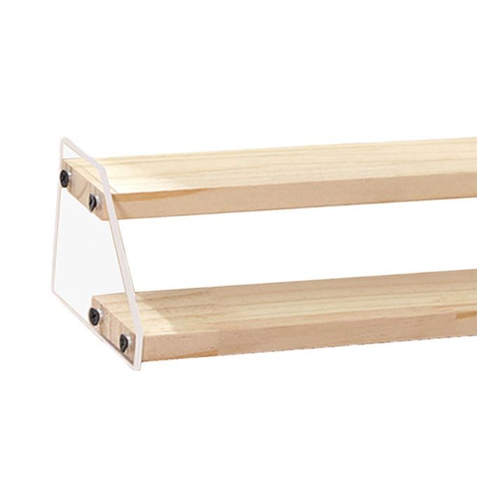 Acrylic Wooden Display Rack Counter Ladder 2 Layer 15.7inch Width