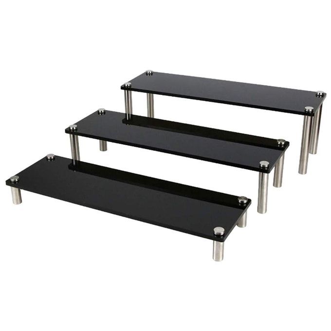 Black 3 Tier Acrylic Cupcake Display Stand Desserts Holder For Doll