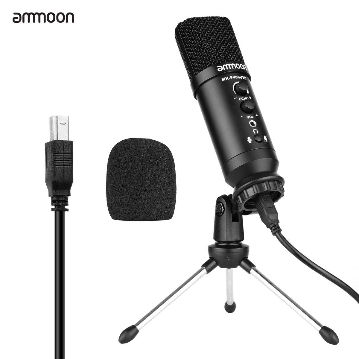 Ammoon USB Condenser Microphone Computer Mic Kit With Mini