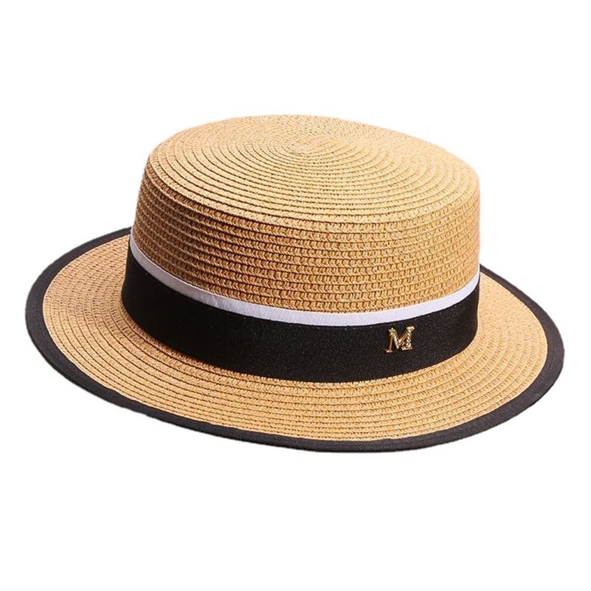 Straw Hat Men Women Casual Beach Trilby Khaki