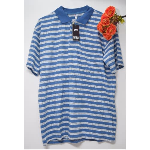 Men's Cotton Casual Short Sleeved Polo Shirt - Blue