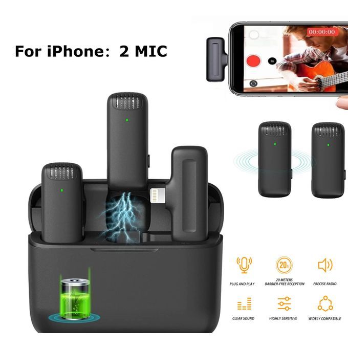 Wireless Lavalier Microphone, With Charging Case For IPhone And Android