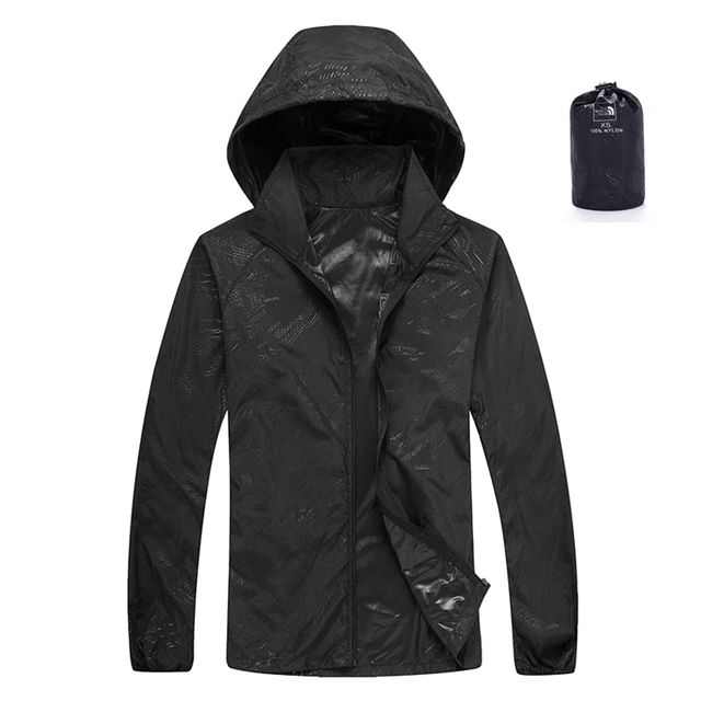Men Women Outdoor Quick-Dry Sun Protection Skin Black_XS