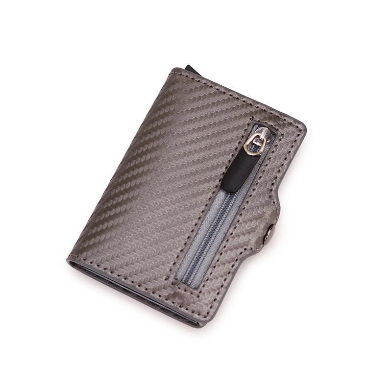 Carbon Fiber Anti  Credit Card Holders Minimalist Wallets Case Men Slim Leather Business Bank Cardholder Pocket Purse