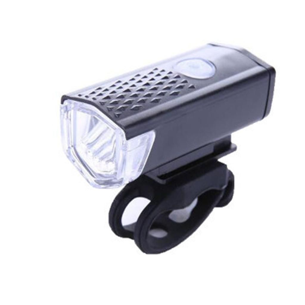 Rechargeable USB Bike Headlight Riding Road Bicycle Front Lamp Black