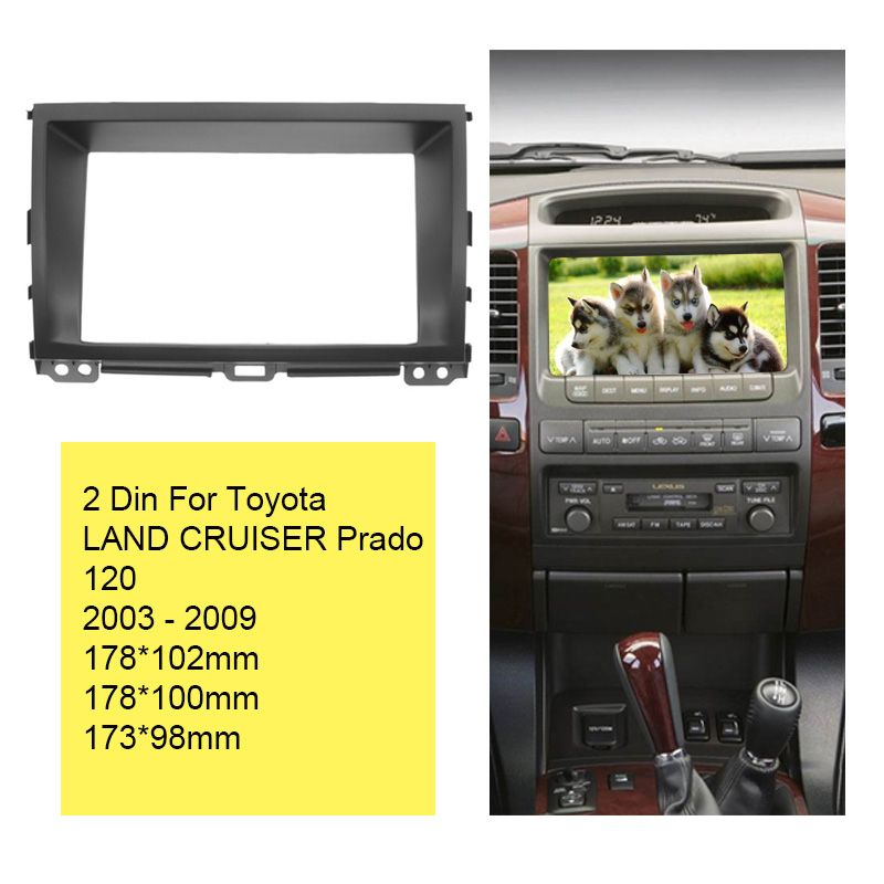 2din Car Dvd Stereo Fascia For Toyota Lexus Gx470 Land 120