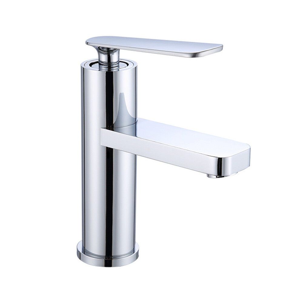 Home Kitchen Bathroom Basin Sink Water Faucet Single Handle Hot Cold Water Mix Faucets Wash Tap Silver