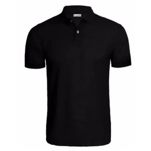 Collar Neck Polo Shirt - Black