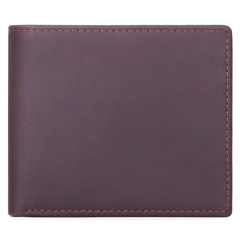 NEW Genuine Leather Mens Wallets Crazy Horse Leather Men Wallet Coin Pocket And Card Holder High Quality Purses For Male Color Coffee JIE