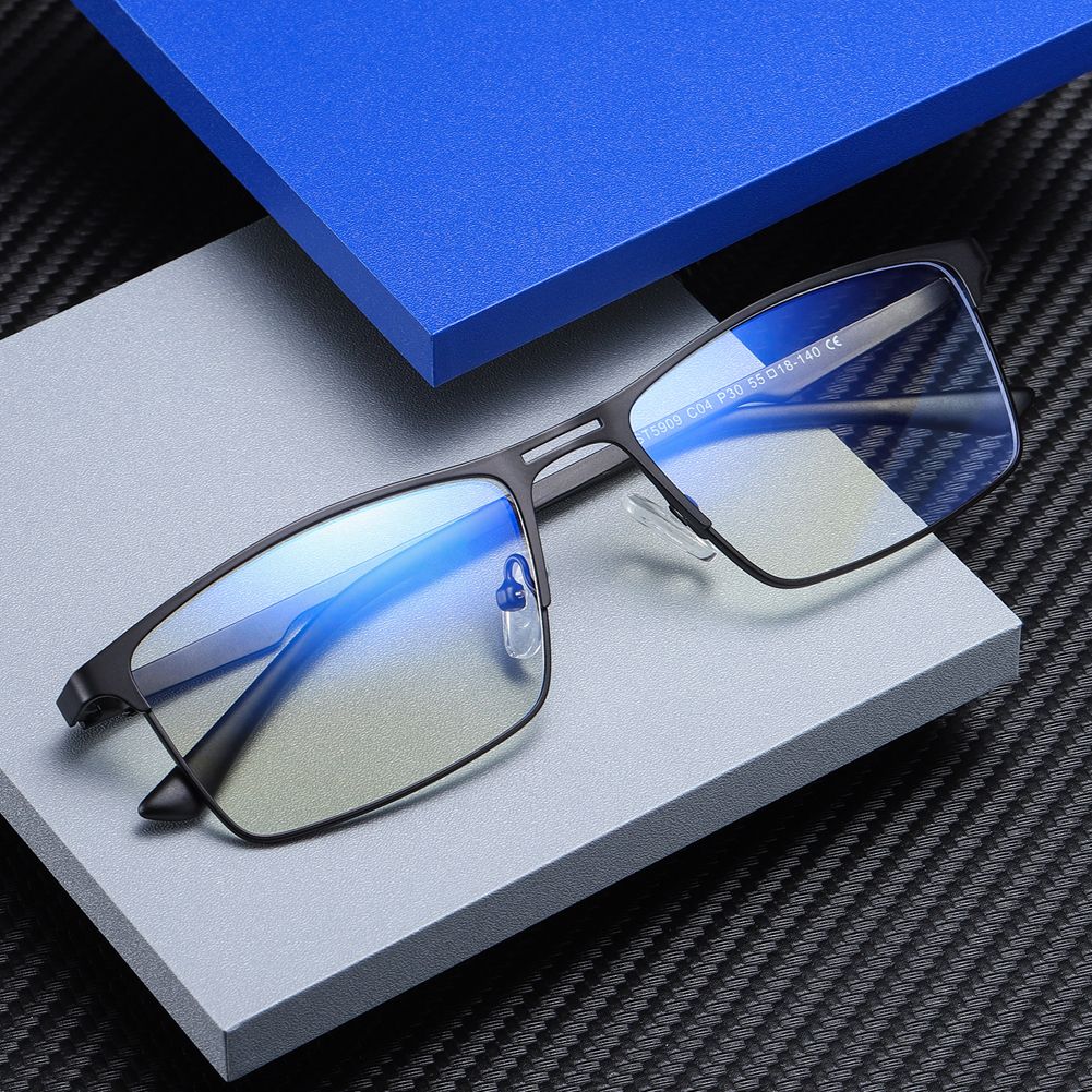 Anti Blue Light Computer Glasses Rectangle Frames For Men