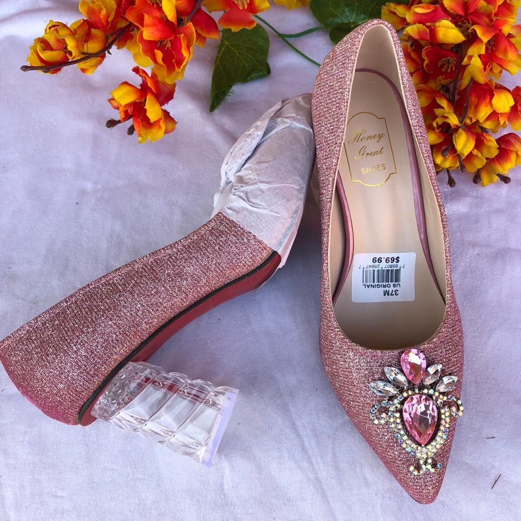 Pink Block Heel Shoe